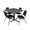 Cain Cain Square Table & Chair Set, Wood, Metal, Vinyl Top, Grey TB4848GY29BK - alternate 1